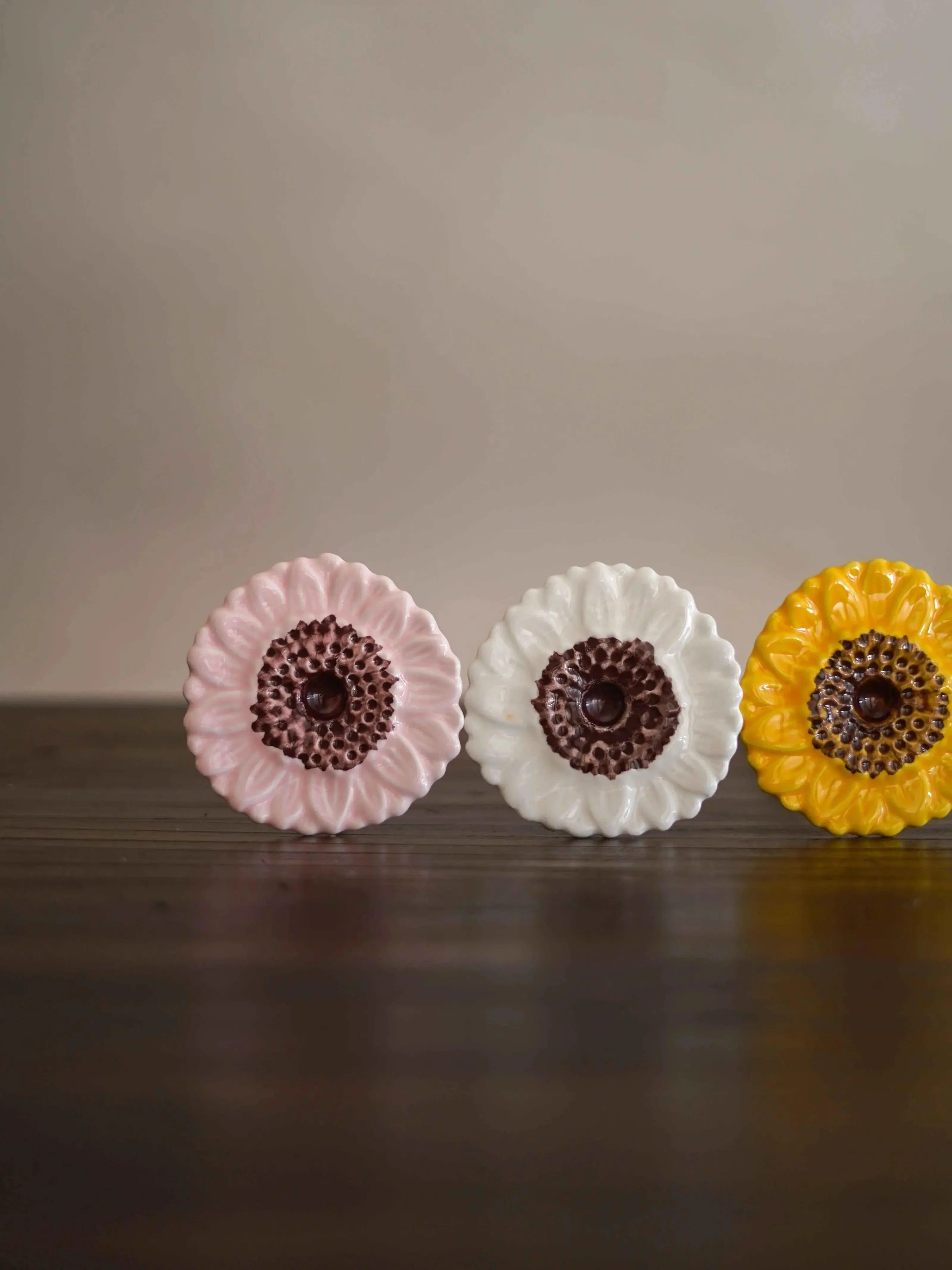 CerAmor Flores Ceramica - Bouquet de 3 flores de ceramica Girassol