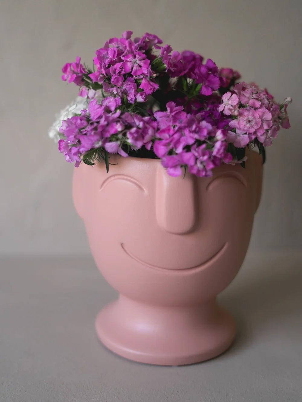 CerAmor Cerâmica Jarras - Jarra flores em cerâmica portuguesa cor de rosa