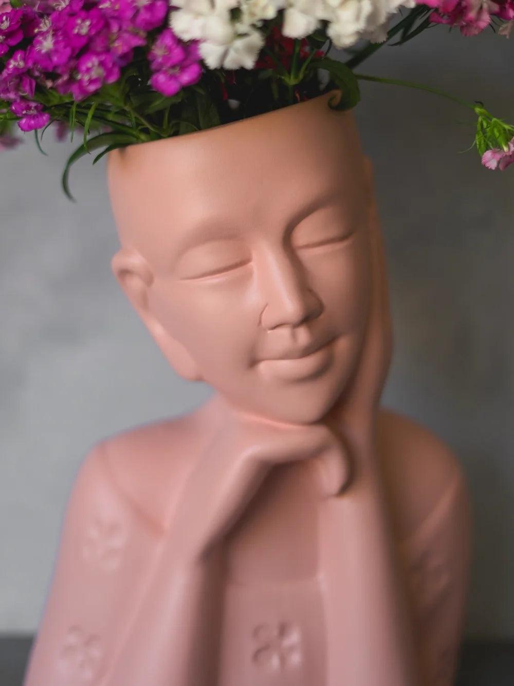 CerAmor Cerâmica Jarras - Jarra flores em cerâmica portuguesa cor de rosa