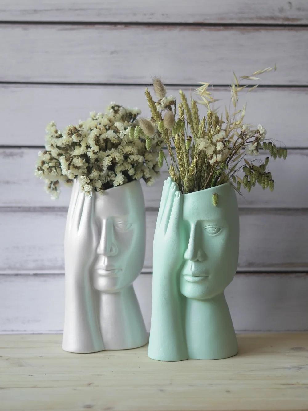 CerAmor Cerâmica Jarras - Jarras flores em cerâmica portuguesa nas cores verde e branca