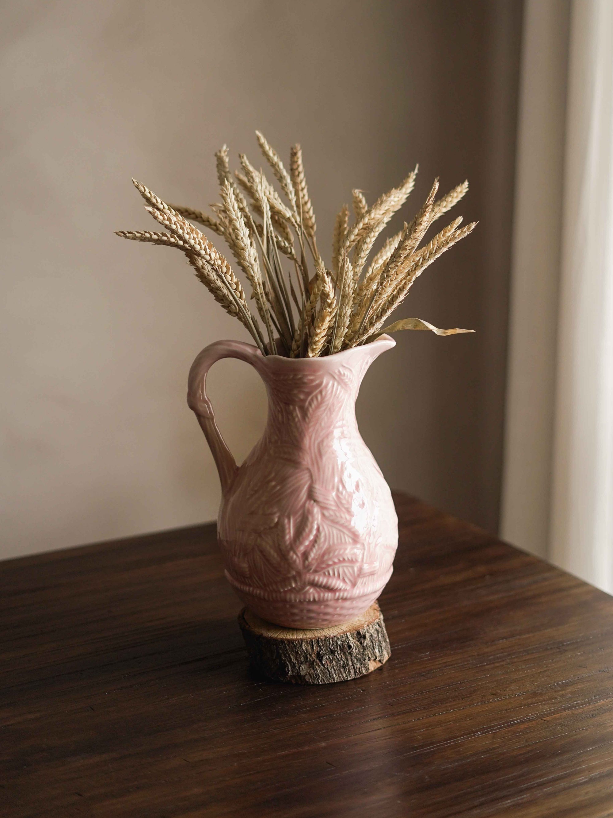 CerAmor Jarros de Cerâmica - Jarro de cerâmica cor de rosa com motivo espiga