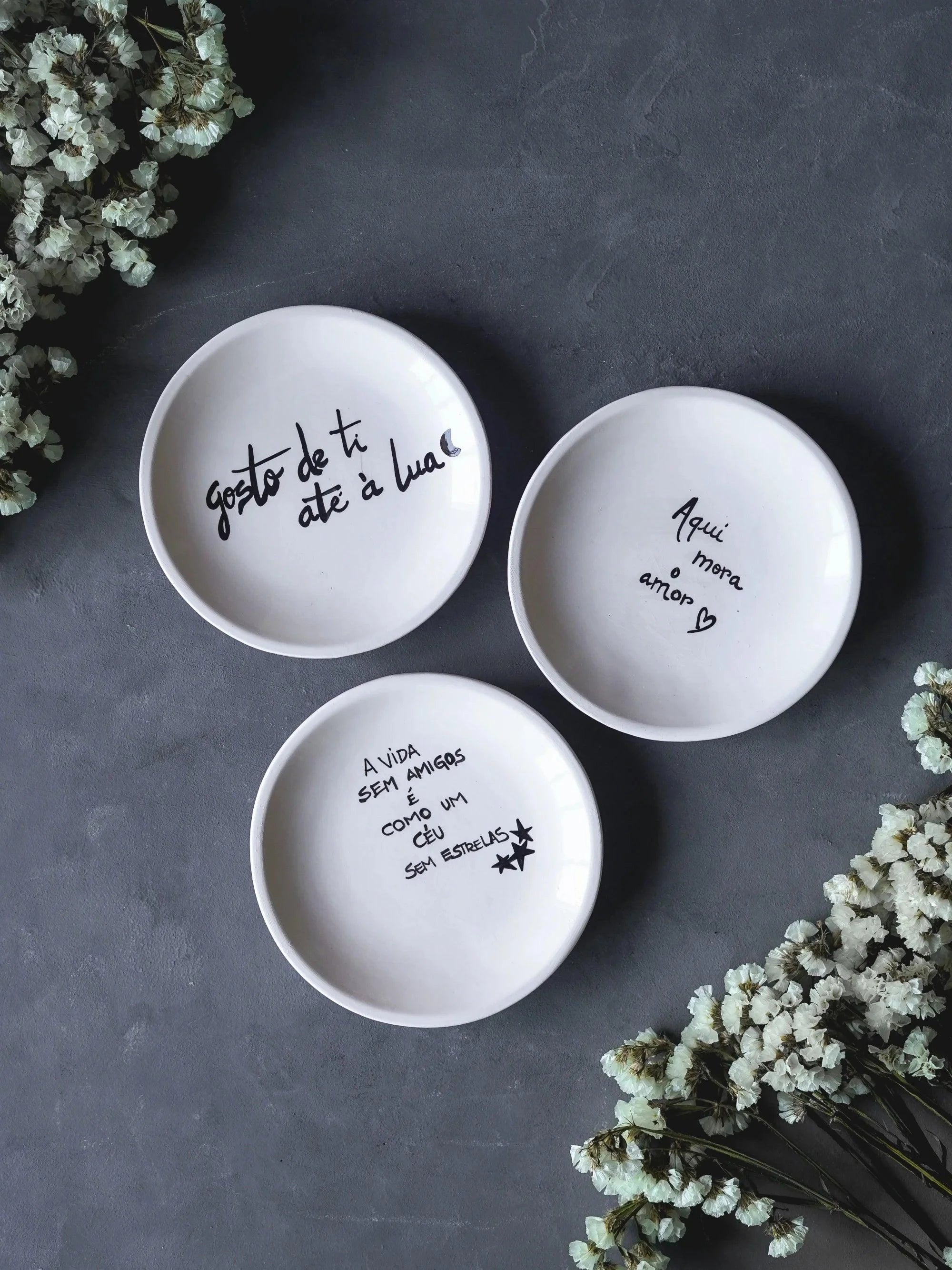 CerAmor Pratos Ceramica - Prato de cerâmica com frase