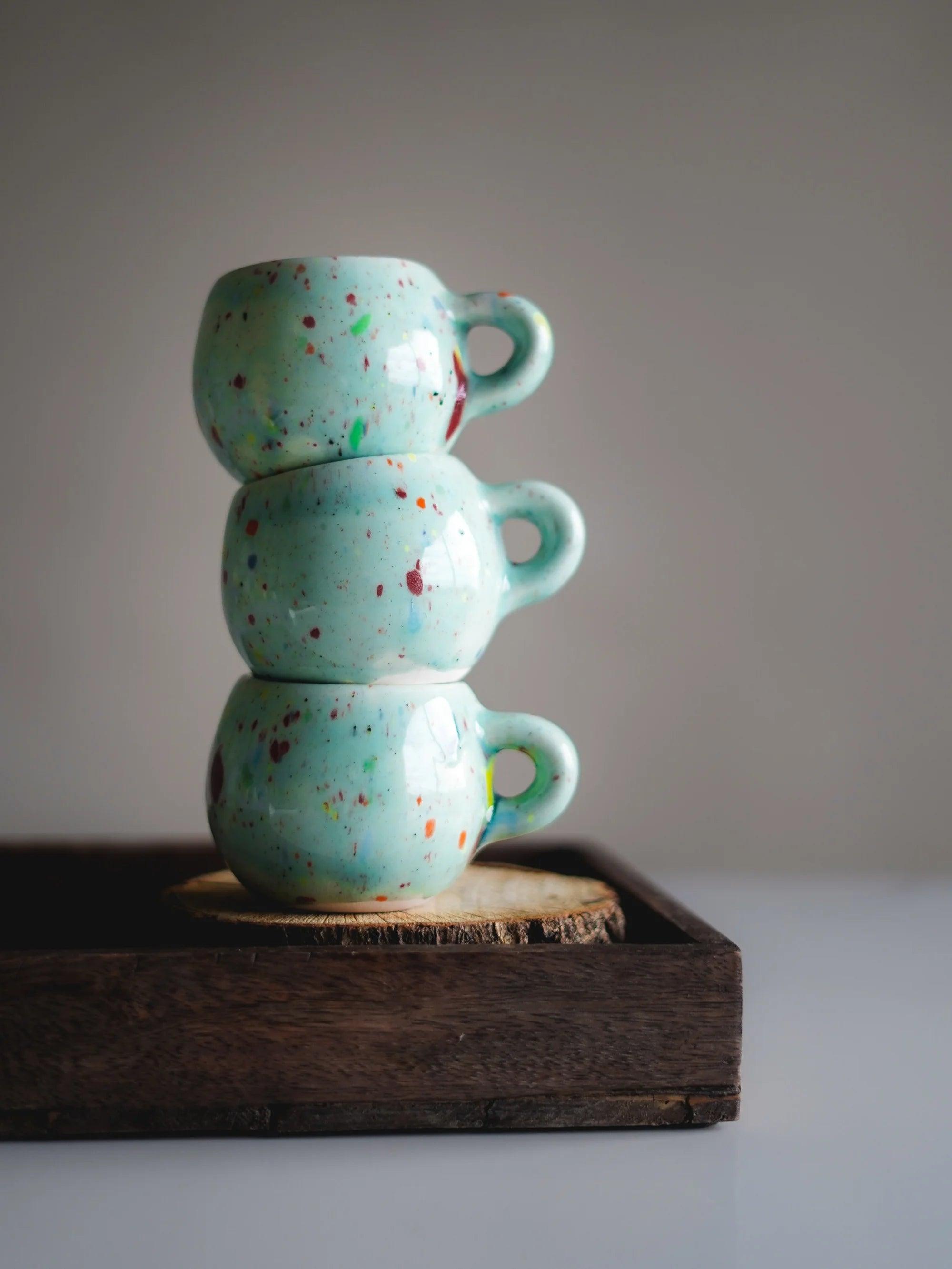 CerAmor Chávenas de Café - Chávena de café em ceramica portuguesa colorida na cor verde
