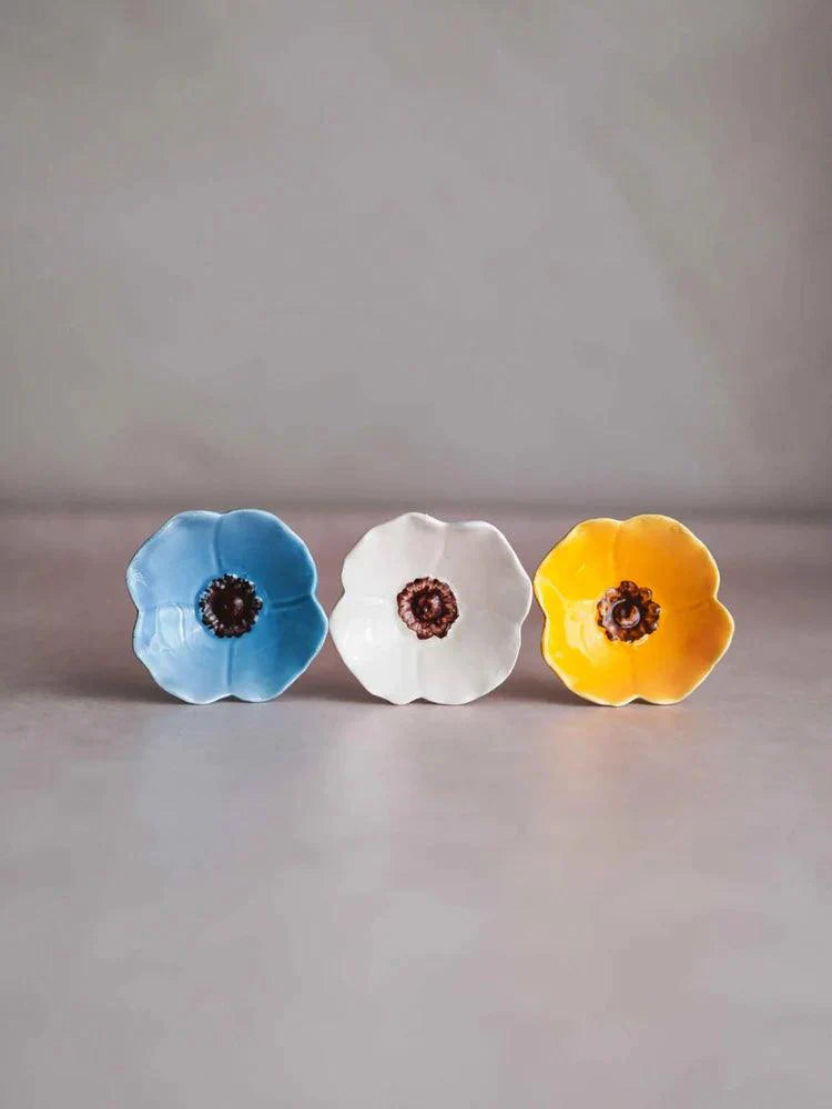 CerAmor Flores Ceramica - Bouquet de 3 flores de ceramica Papoila