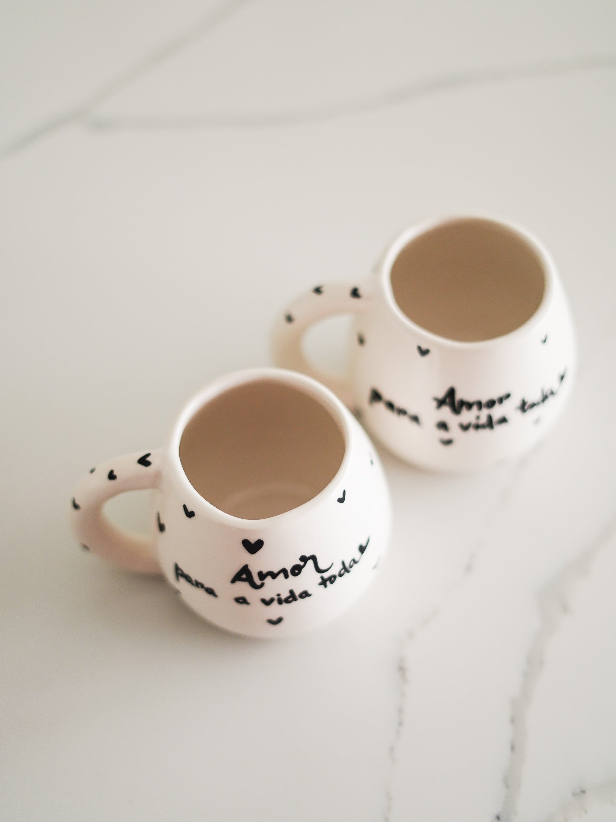 CerAmor Canecas Brancas - Caneca de ceramica branca com frase Amor para a Vida Toda