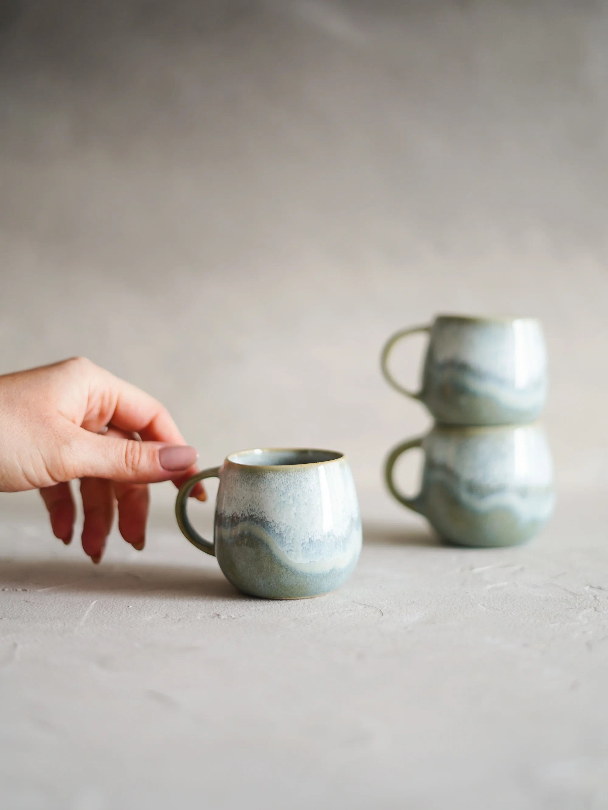 CerAmor Chávenas de Café - Chávena de café em ceramica portuguesa em tons verde água