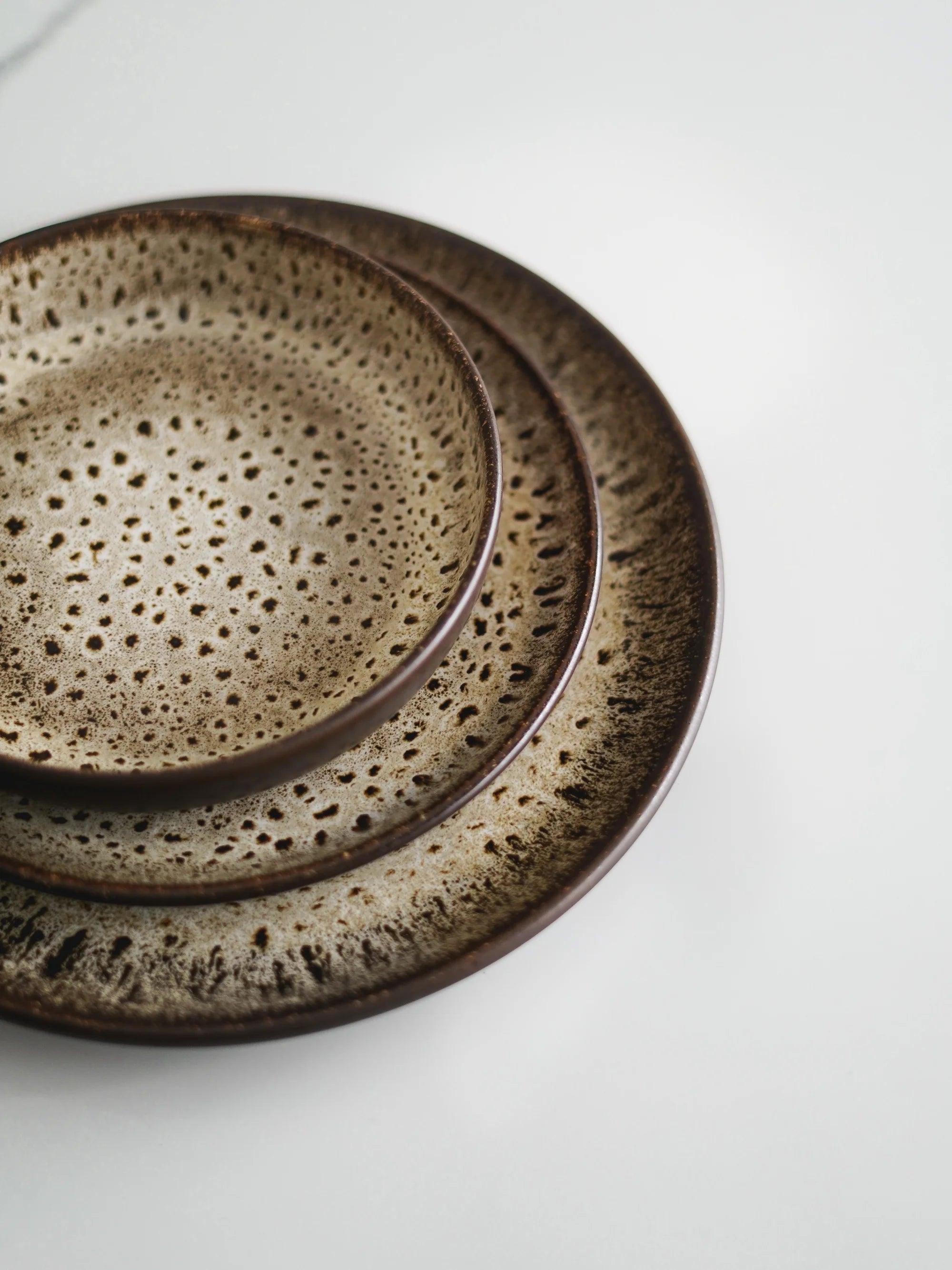 CerAmor Pratos Ceramica - Conjunto de pratos com motivo leopardo em cerâmica portuguesa
