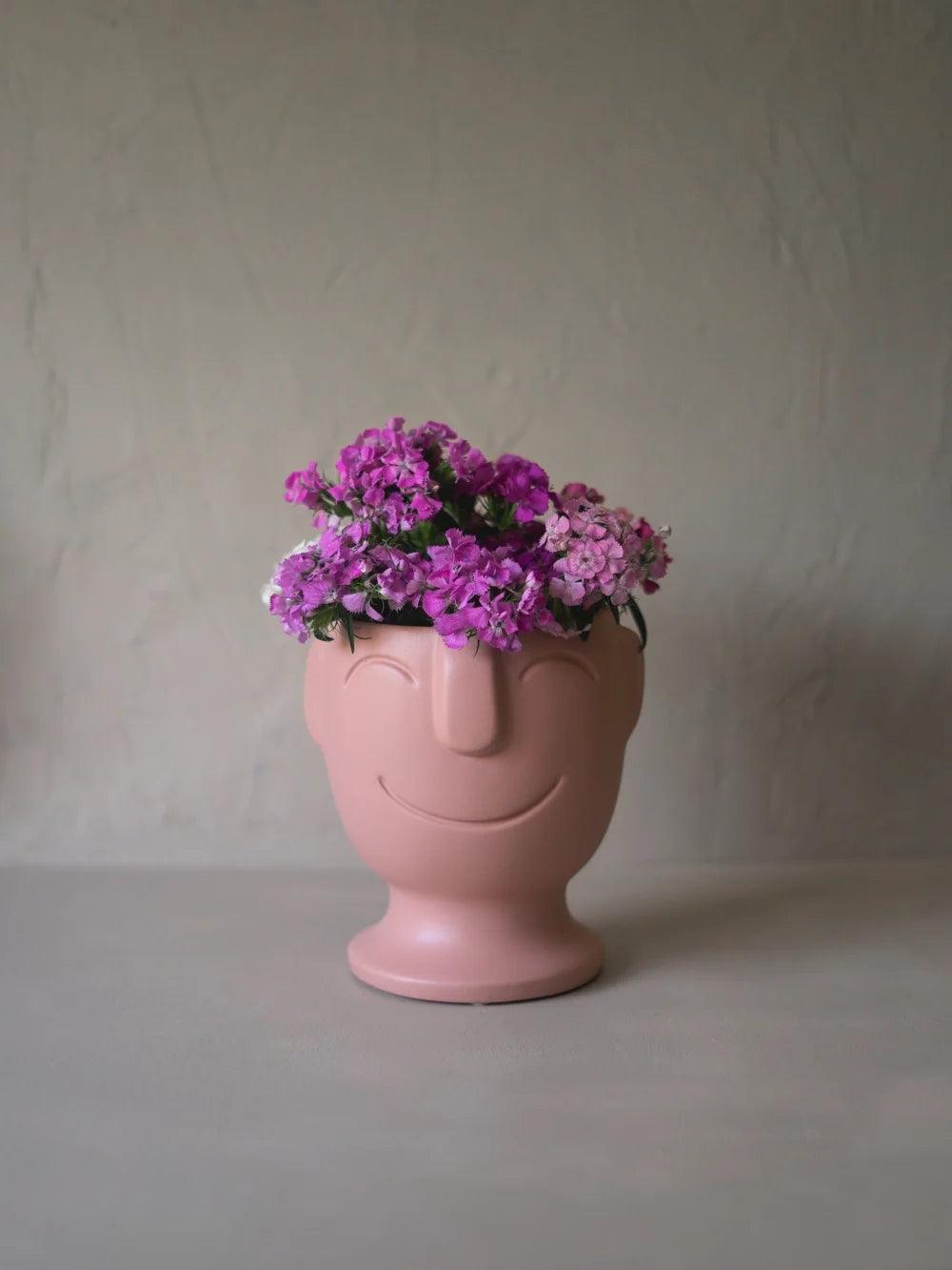 CerAmor Cerâmica Jarras - Jarra flores em cerâmica portuguesa cor de rosa 