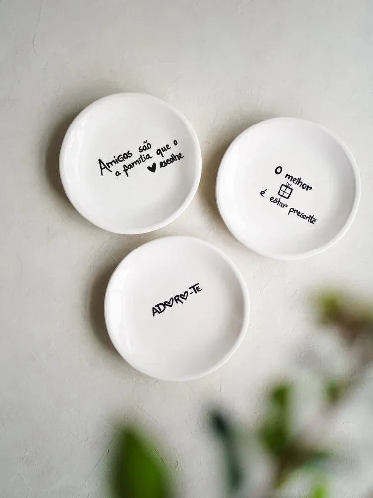 CerAmor Pratos Ceramica - Pratos de cerâmica com frases para Amigos