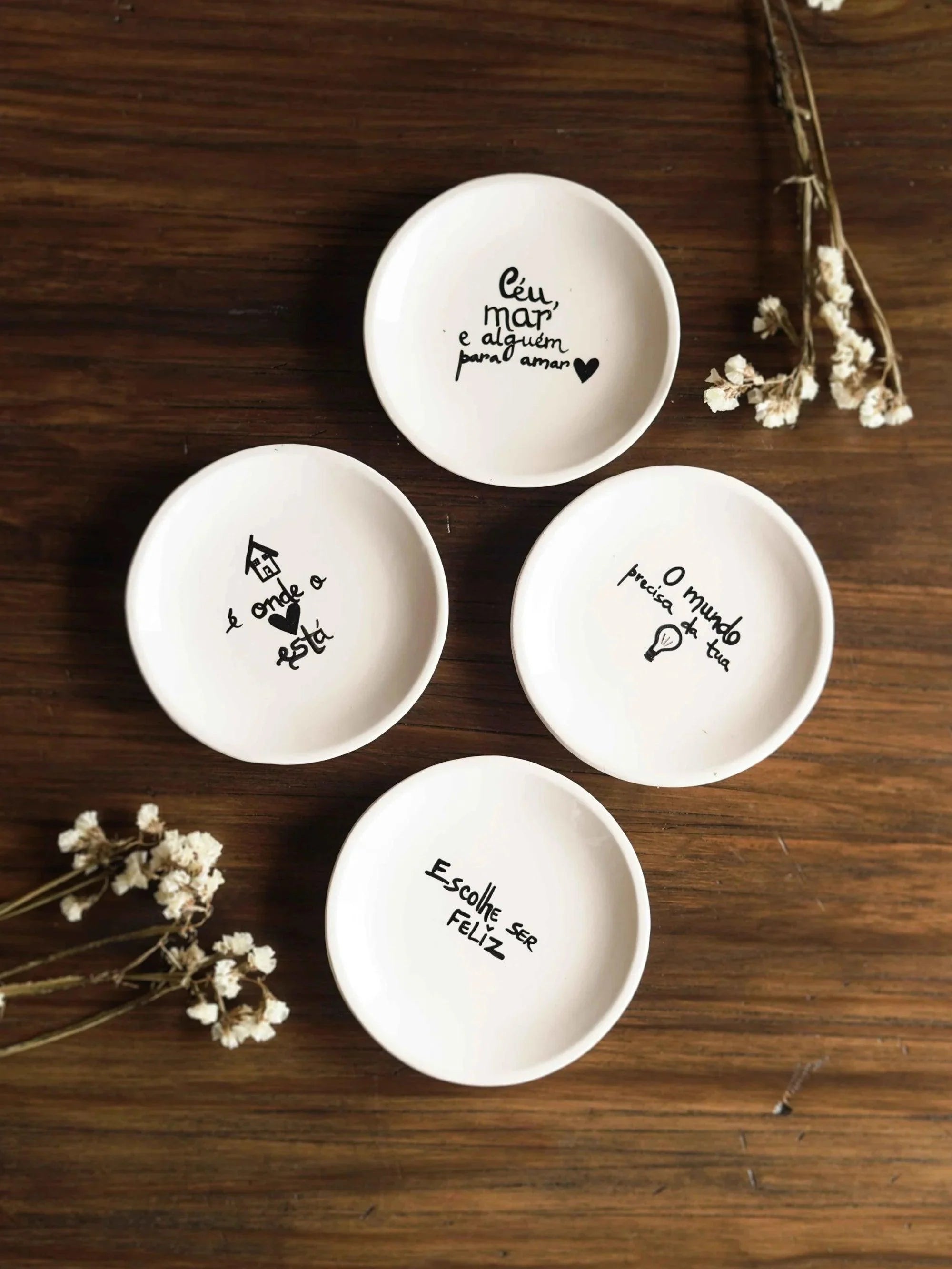 CerAmor Pratos Ceramica - Prato de cerâmica com frase