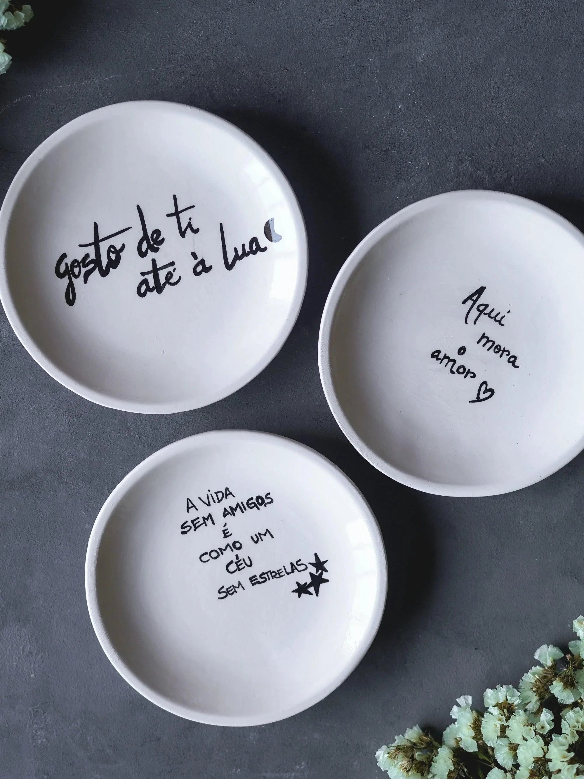 CerAmor Pratos Ceramica - Prato de cerâmica com frase

