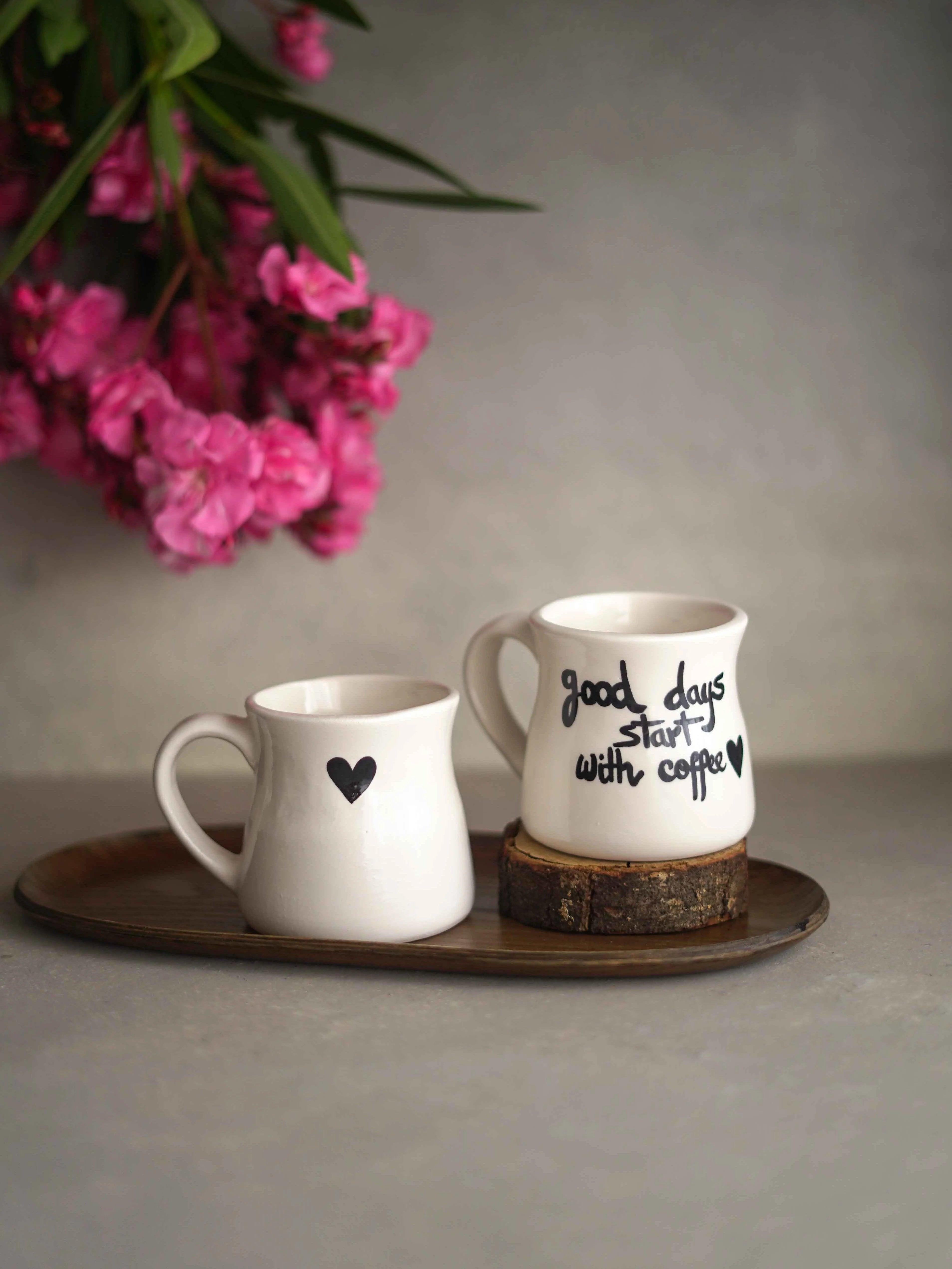 CerAmor Canecas Ceramica Personalizadas - Caneca branca com coração ou com mensagem