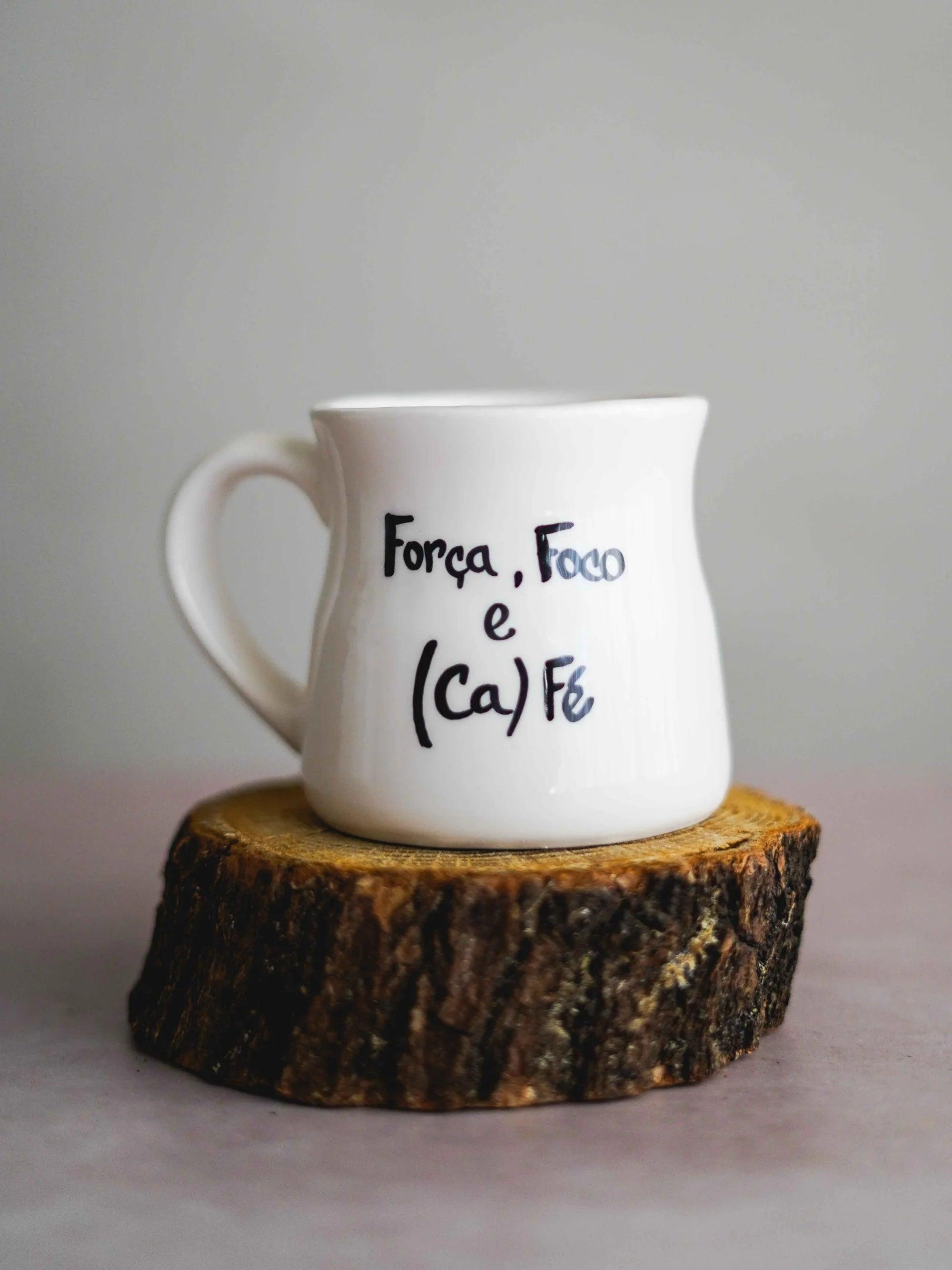 Kit de 6 Canecas "Força, Foco e (Ca)Fé" | Presente Personalizável
