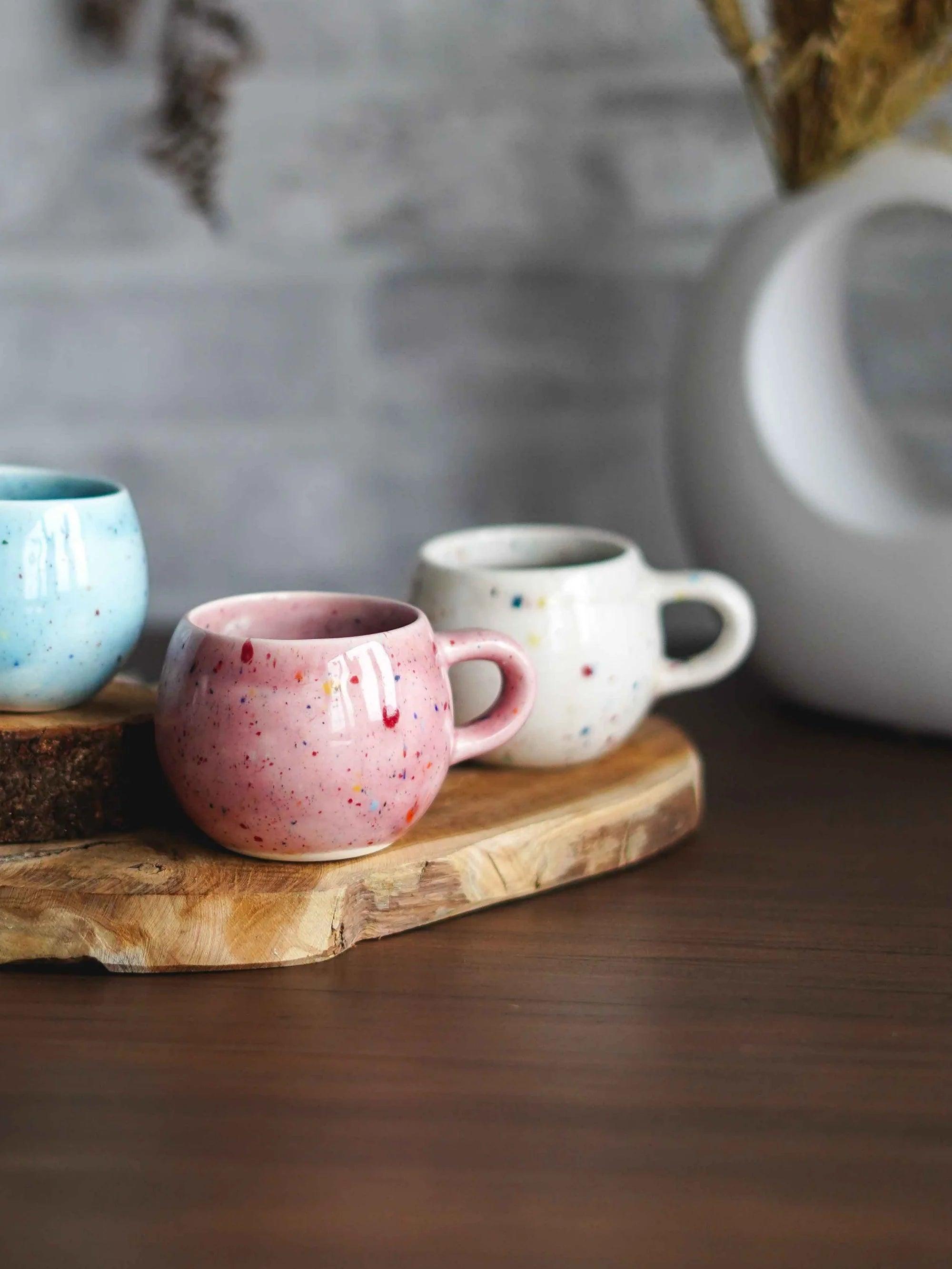 CerAmor Chávenas de Café - Chávena de café em ceramica portuguesa colorida na cor rosa

