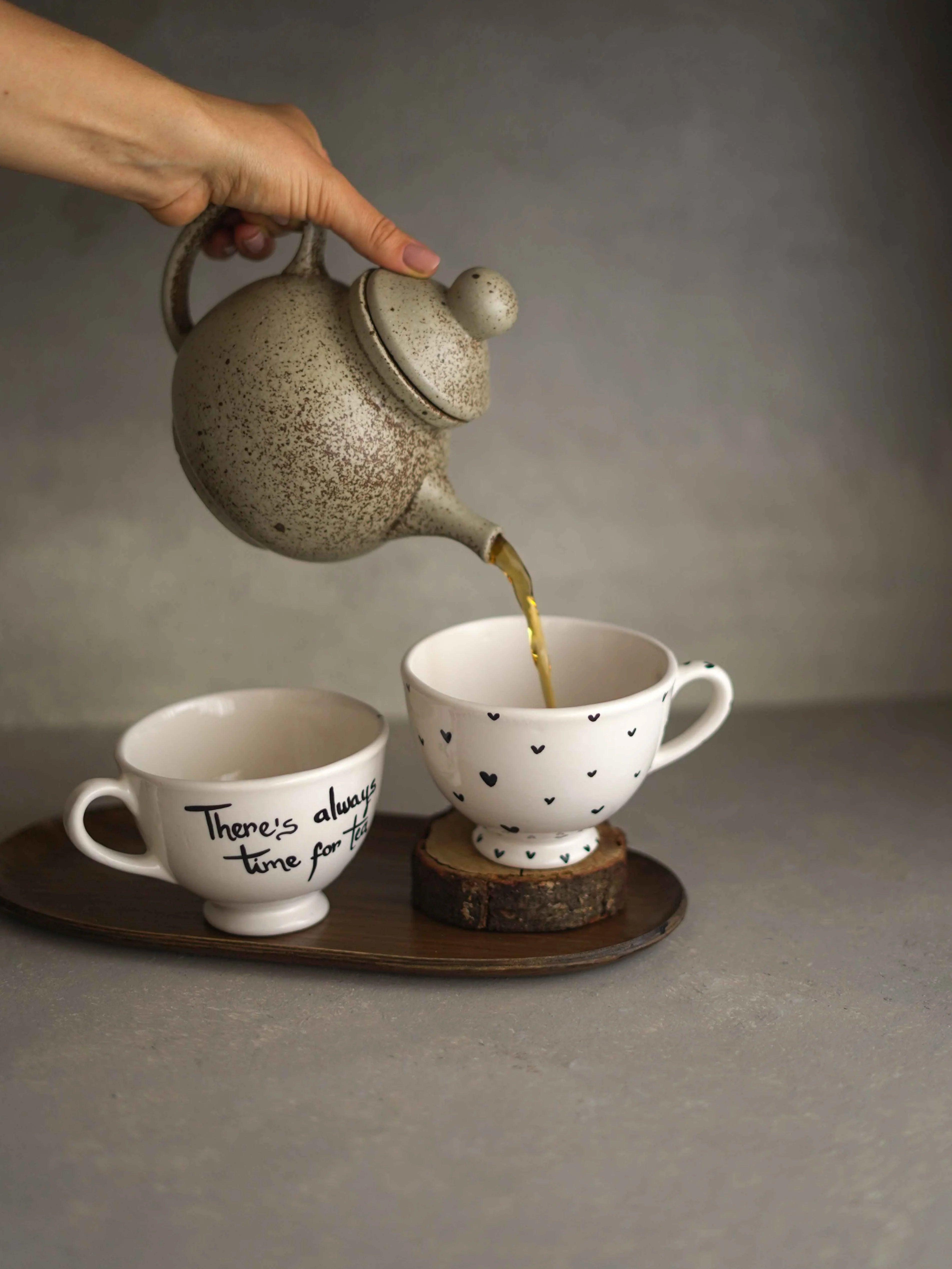 CerAmor Chávenas de Chá - Chávena de chá em ceramica portuguesa branca com frase sobre chá